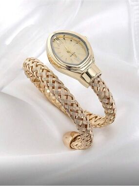 Gold Braided Wrap Women's Quartz Watch